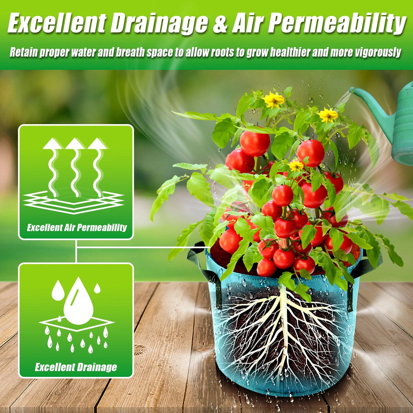 5 Gallon Grow Bags 7 Pack Colorful Fabric Pots With Handles