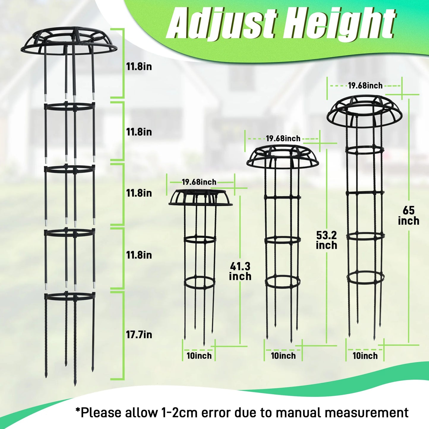 41 Inch Mushroom Top Garden Trellis For Climbing Plants