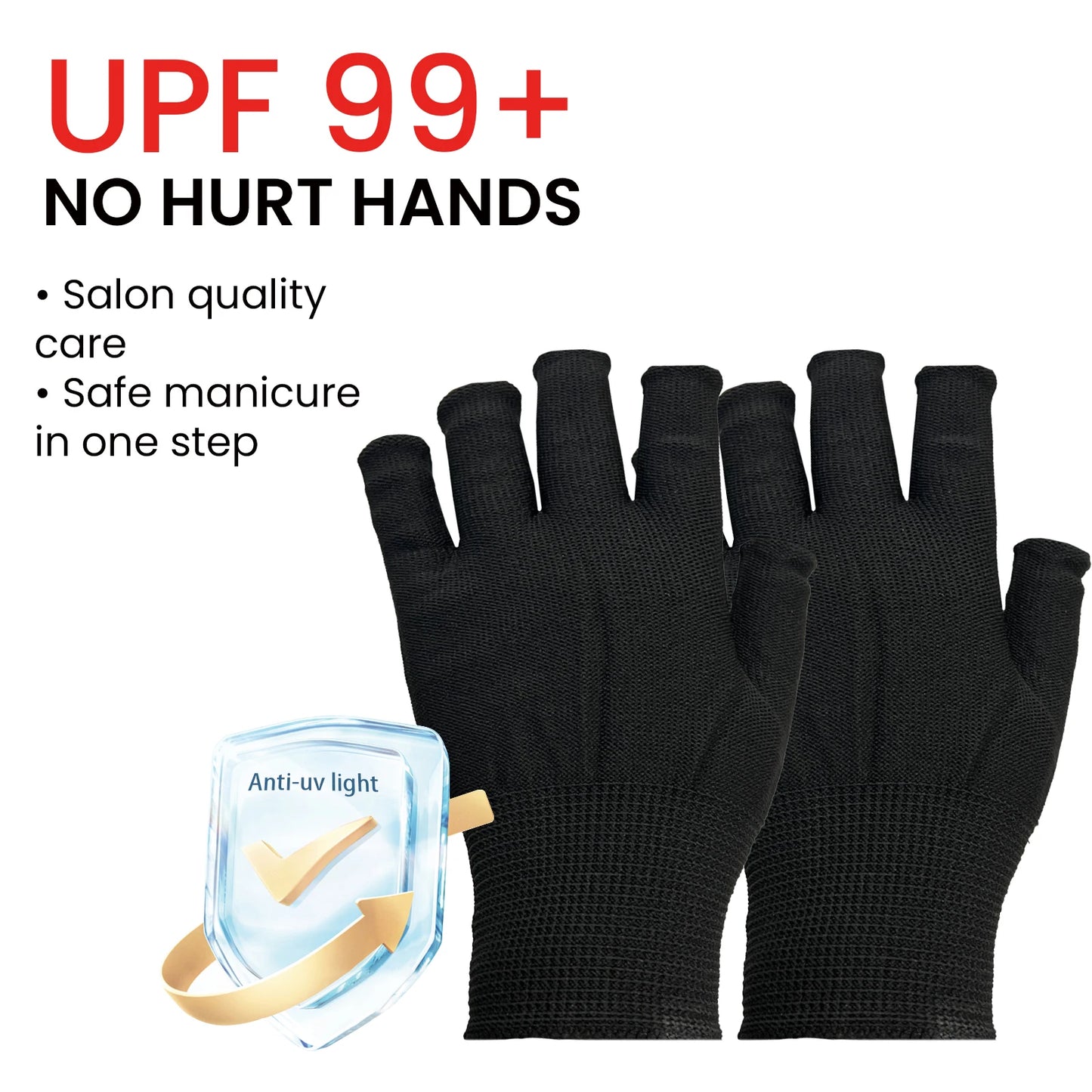 Quality Fiber Nail UV Gloves Nail Lamp Special Care Skin Anti Blackout Hand Baking Lamp Barrier Gloves
