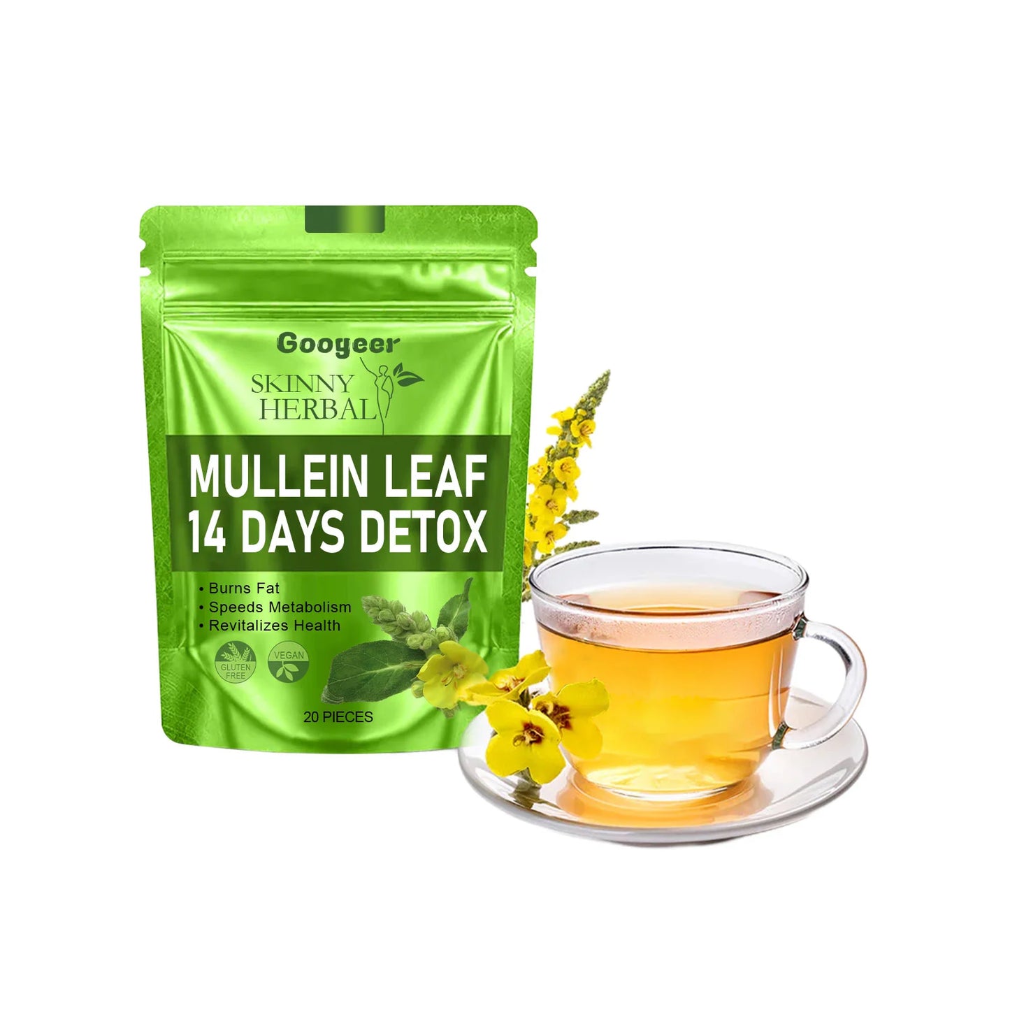 20pcs Googeer Detoxification Body Shaping Firming Tea Detoxification Enhance Immunity Fat Burn Weight Loss Self-Cultivation Tea