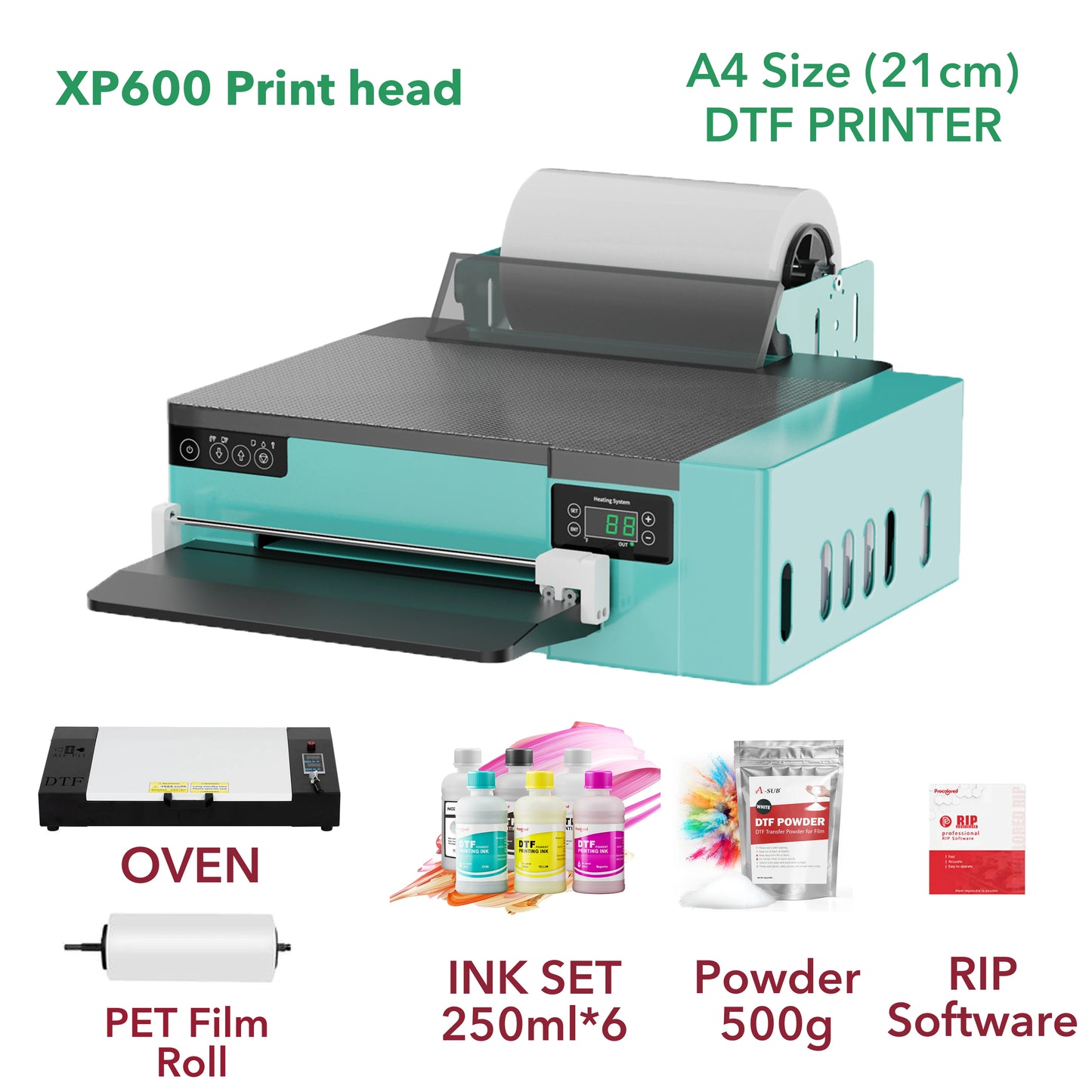 US Stock Punehod DTF Printer With Oven A3+ A4 L1800 L800 Direct To Film Printing Machine With curing oven T-Shirts Textile Dtf