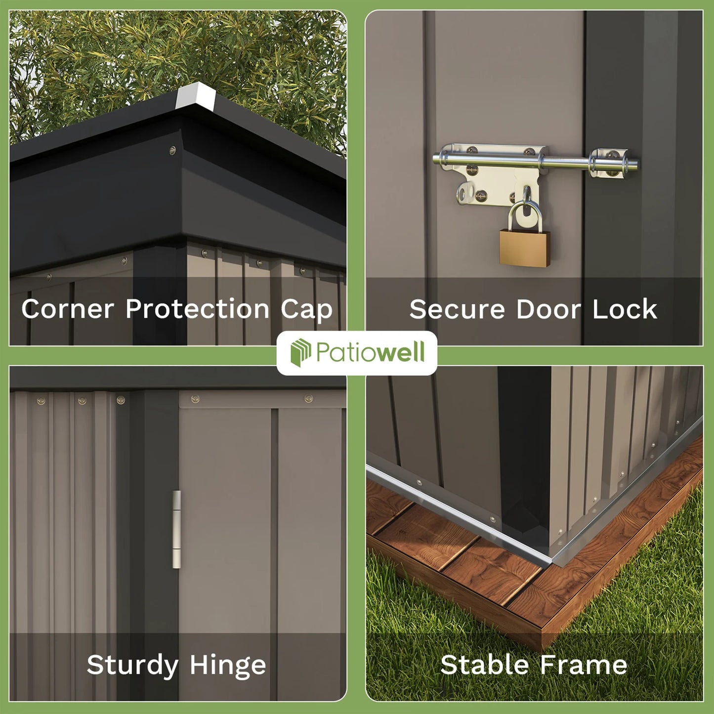 Patiowell 5x3 Ft Outdoor Storage Shed With Lockable Door