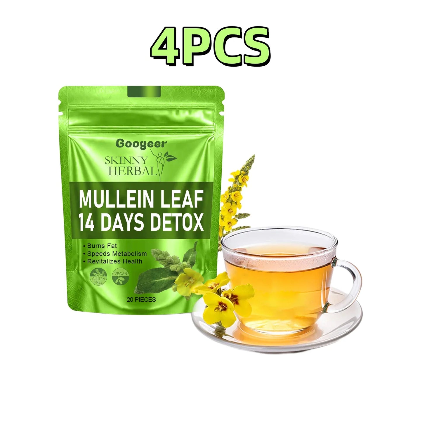 20pcs Googeer Detoxification Body Shaping Firming Tea Detoxification Enhance Immunity Fat Burn Weight Loss Self-Cultivation Tea