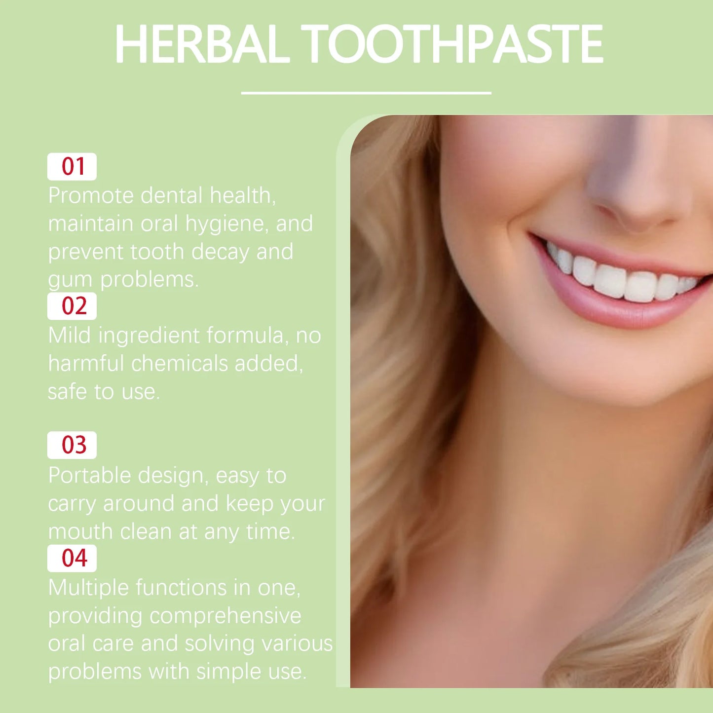 Oralhoe Aloe Vera Herbal Toothpaste Deep Clean Bad Breath