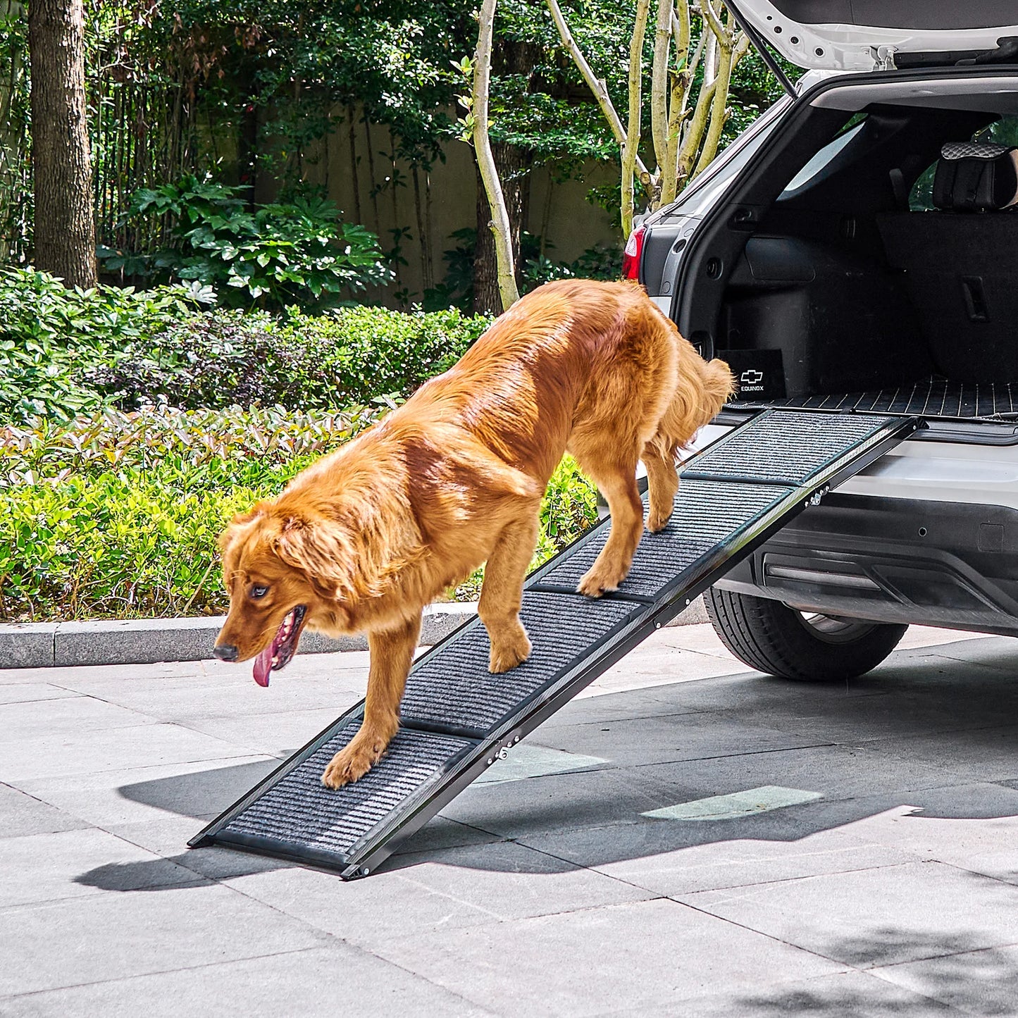 Dog Ramp for Car, 63" Folding Pet Ramp for Large Dogs up to 200 lb, 17" Wide Car Ramp for Dog, Portable Pet Stair Ramp with Nons