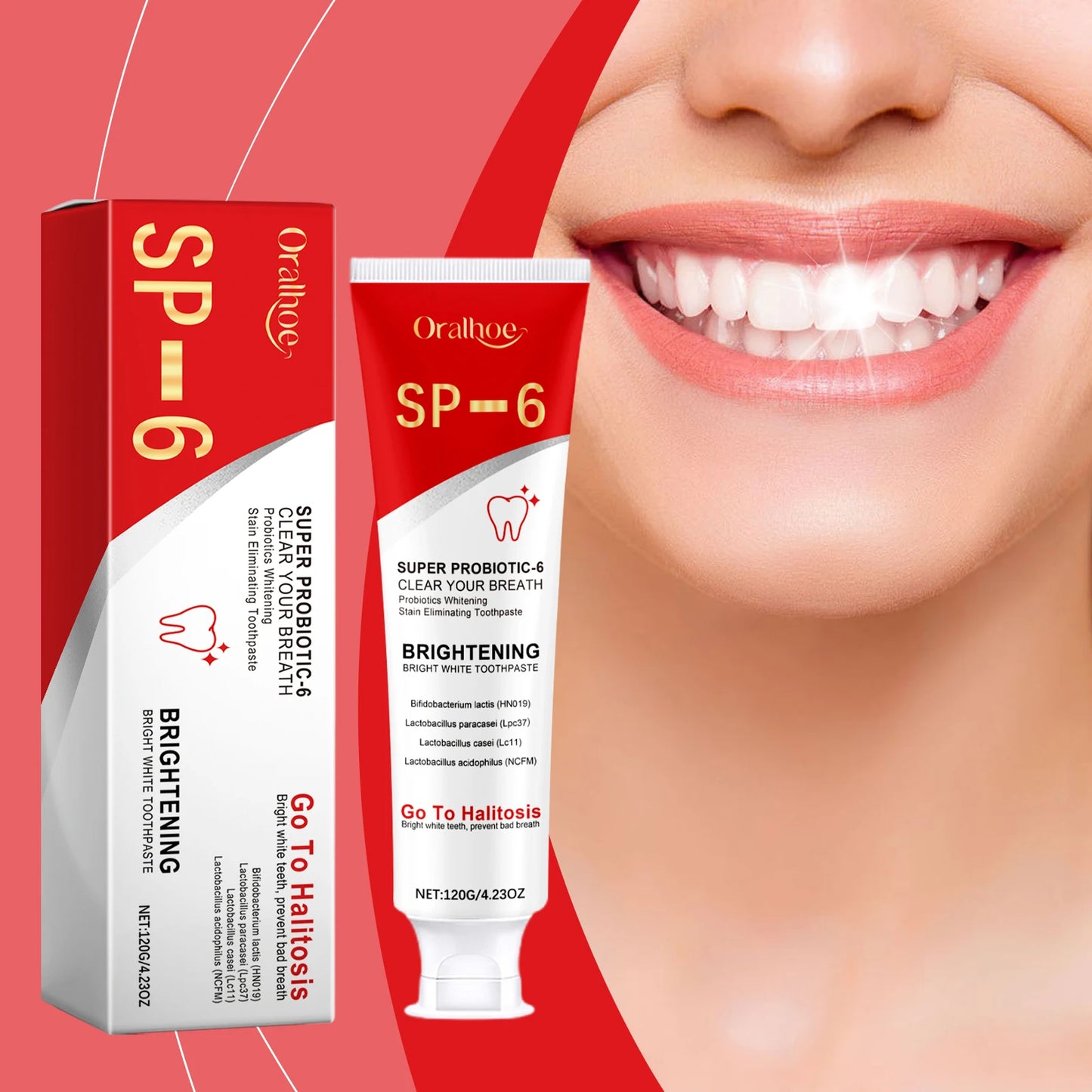 Oralhoe Probiotic Toothpaste 120g Whitening Remove Plaque