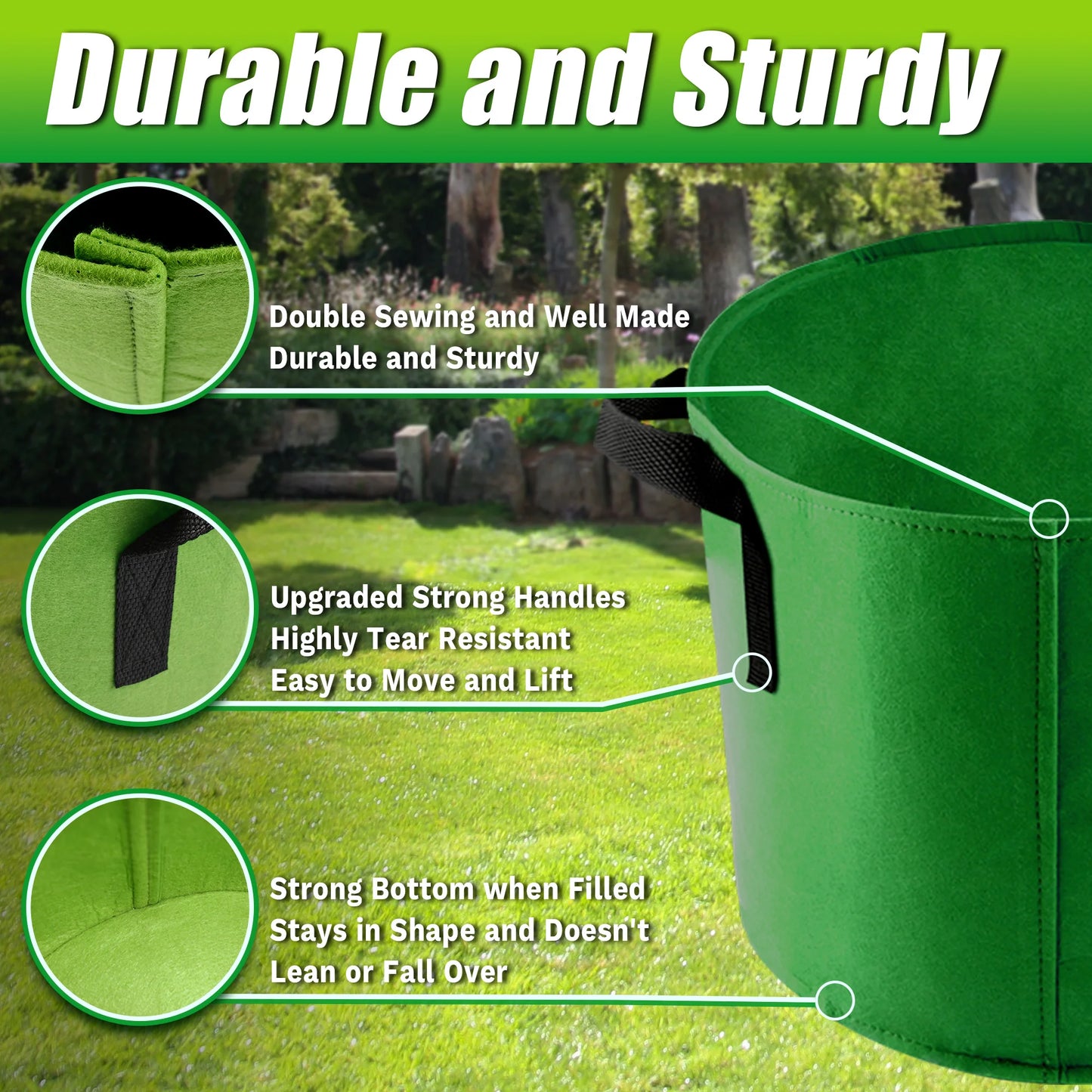 5 Gallon Grow Bags 7 Pack Colorful Fabric Pots With Handles