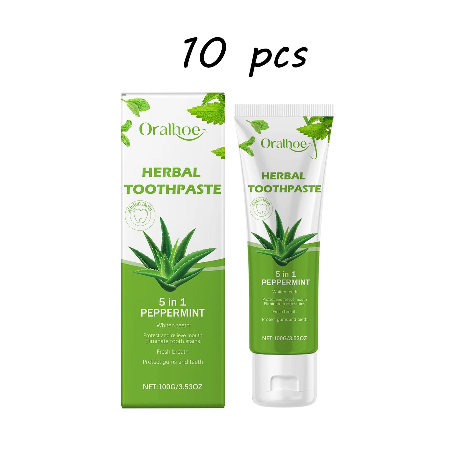 Oralhoe Aloe Vera Herbal Toothpaste Deep Clean Bad Breath