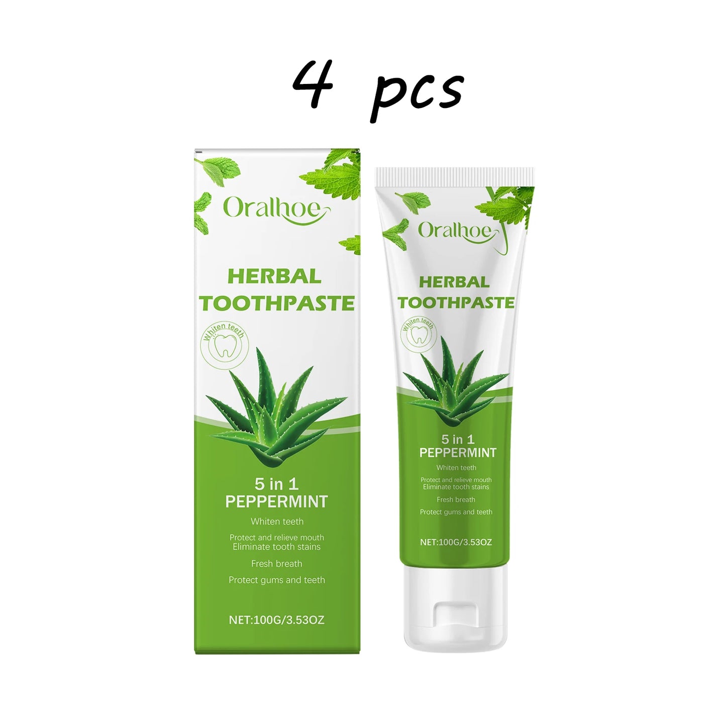 Oralhoe Aloe Vera Herbal Toothpaste Deep Clean Bad Breath