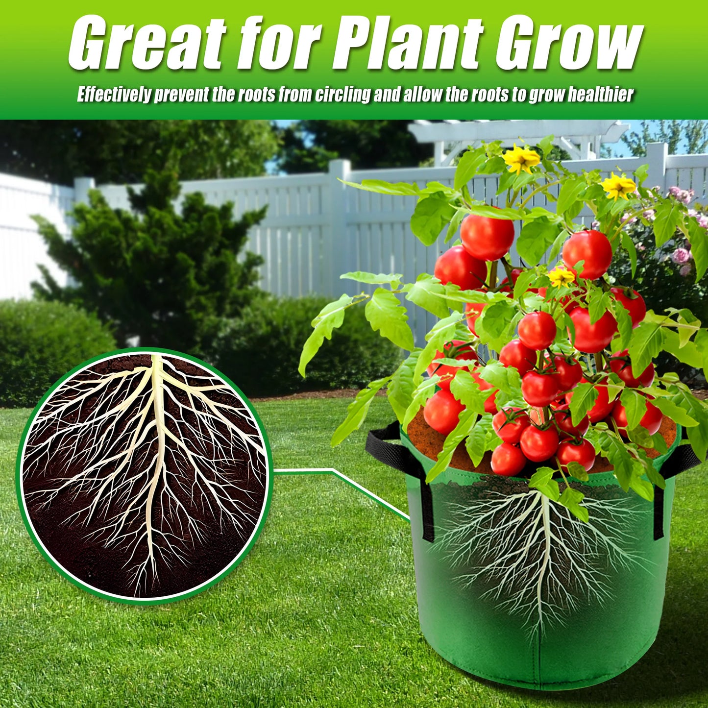 5 Gallon Grow Bags 7 Pack Colorful Fabric Pots With Handles