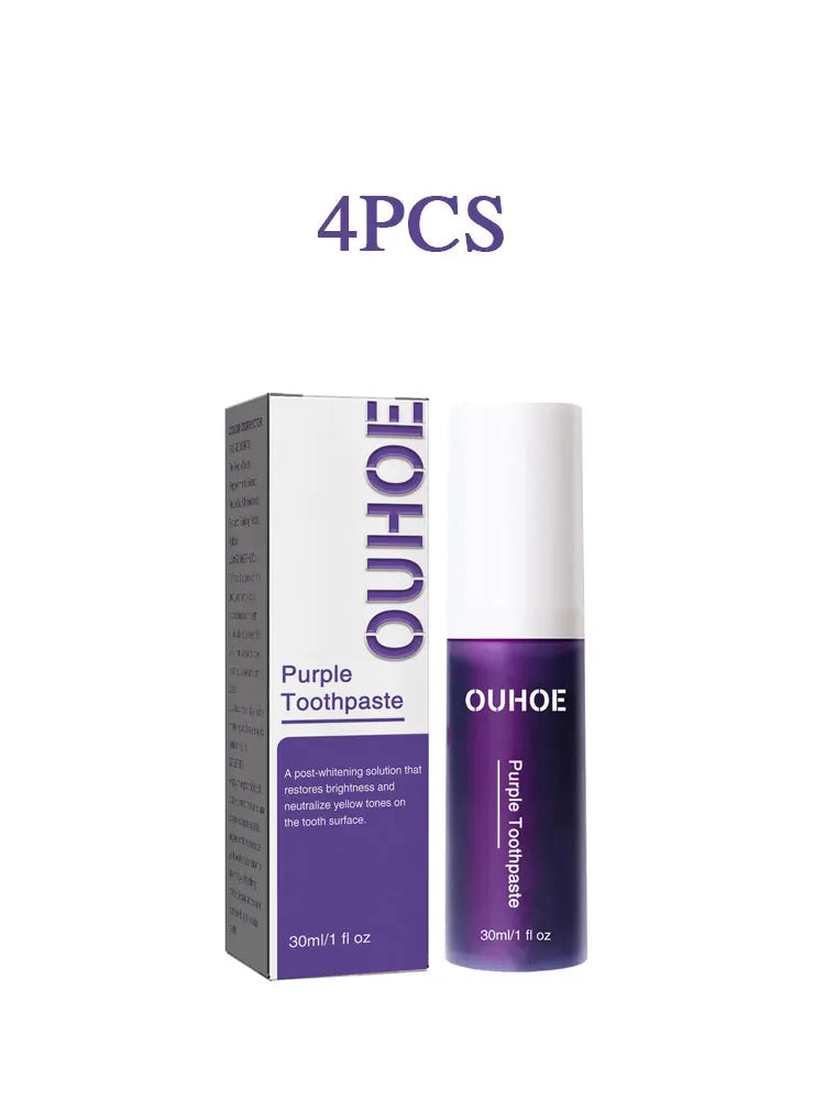Ouhoe 30ml Purple Color Corrector Toothpaste Whitening Stain