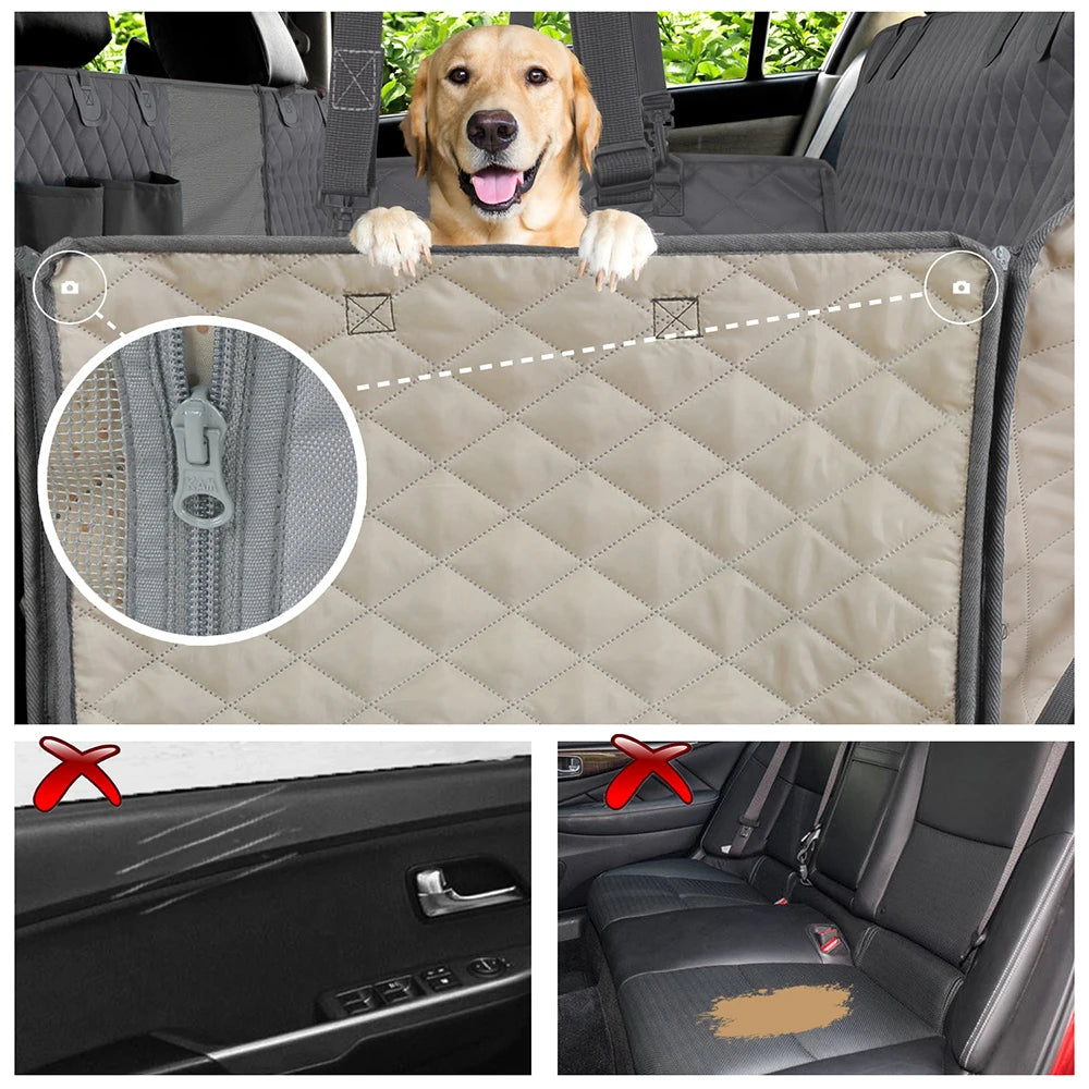 PETRAVEL Dog Car Seat Cover Waterproof Hammock Protector for Safe Travel