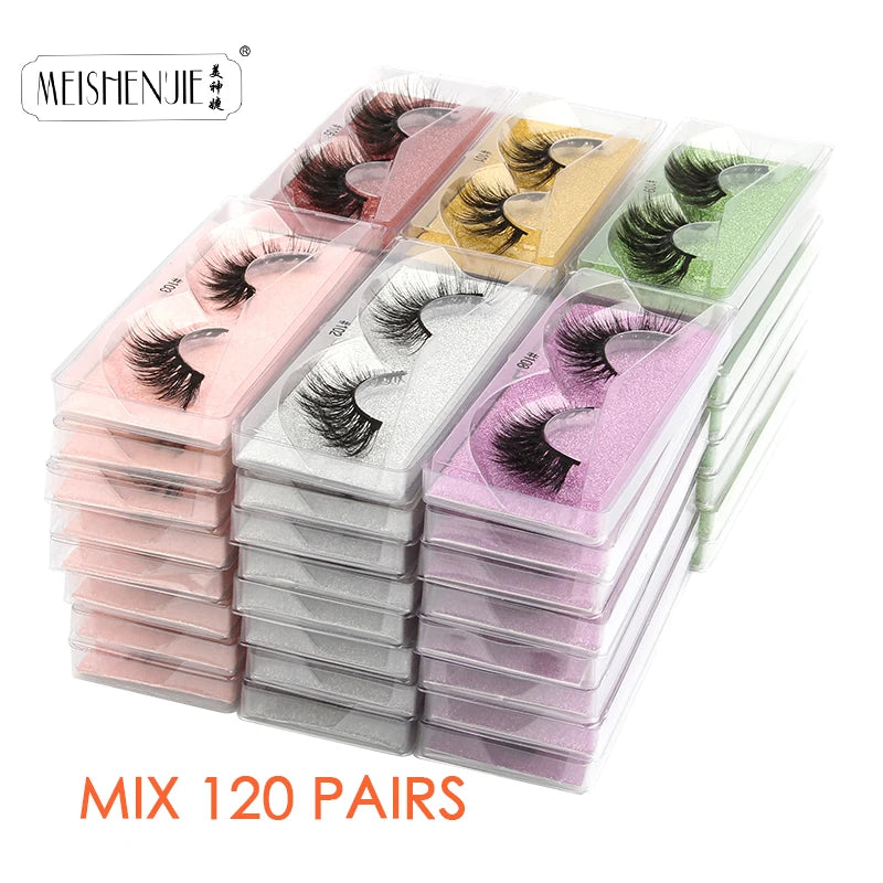 Wholesale Mink Eyelashes 4/10/30/100pcs 3d Mink Lashes Natural fake Eyelashes messy false Eye lashes Makeup False Lashes In Bulk