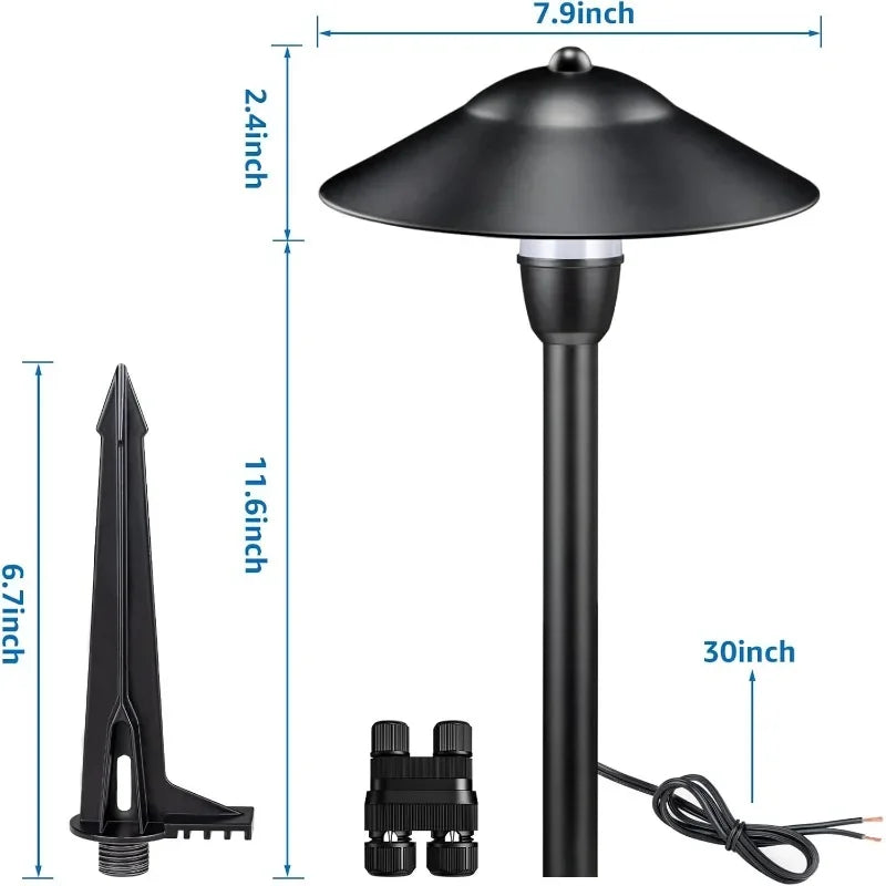 Tool LED Low Voltage Landscape Lights 3W Cast-Aluminum Pathway 12-24V Waterproof Landscape Path Lights 3000K