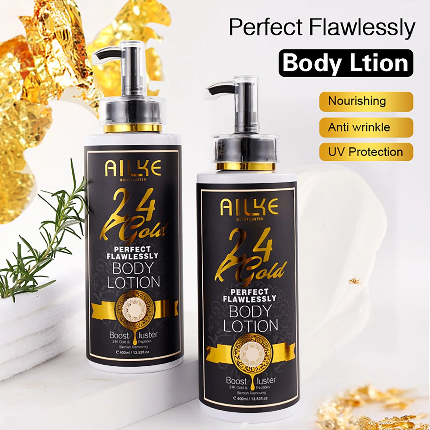 AILKE 24k Gold Perfect Flawlessly Soap, Brighten Skin, Oil Control, Exfoliating, Long-Lasting Scent, For Face & Body, 200g/7 oz