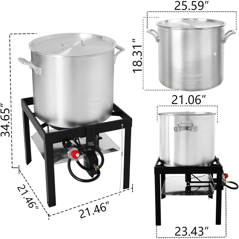 New 100 Qt Seafood Boiling Kit With Strainer Outdoor Pot