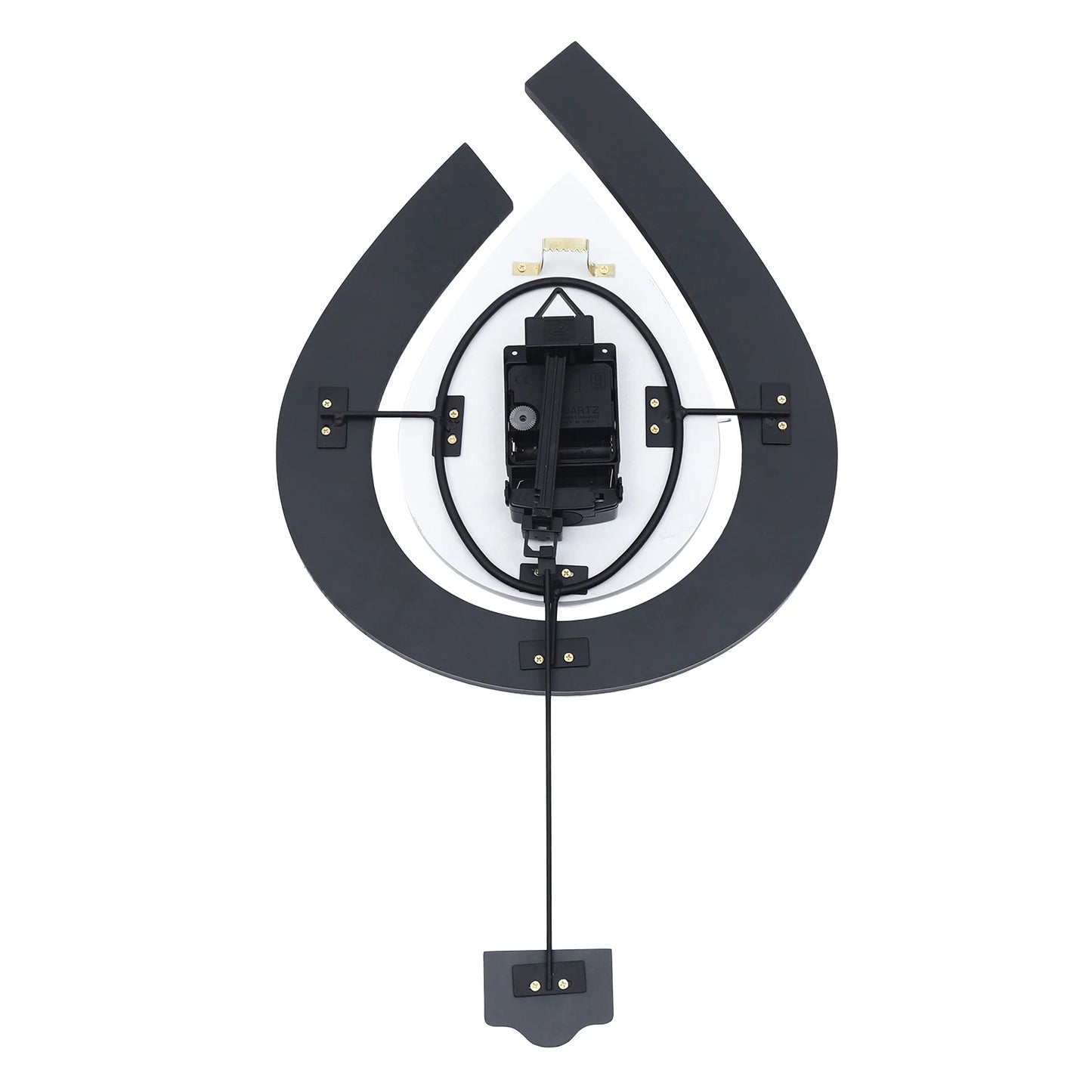 Loyalheartdy Large Swing Wall Clock for Living Room Modern Decor Silent Pendulum Wall Mount Teardrop Shape Clock Decoration