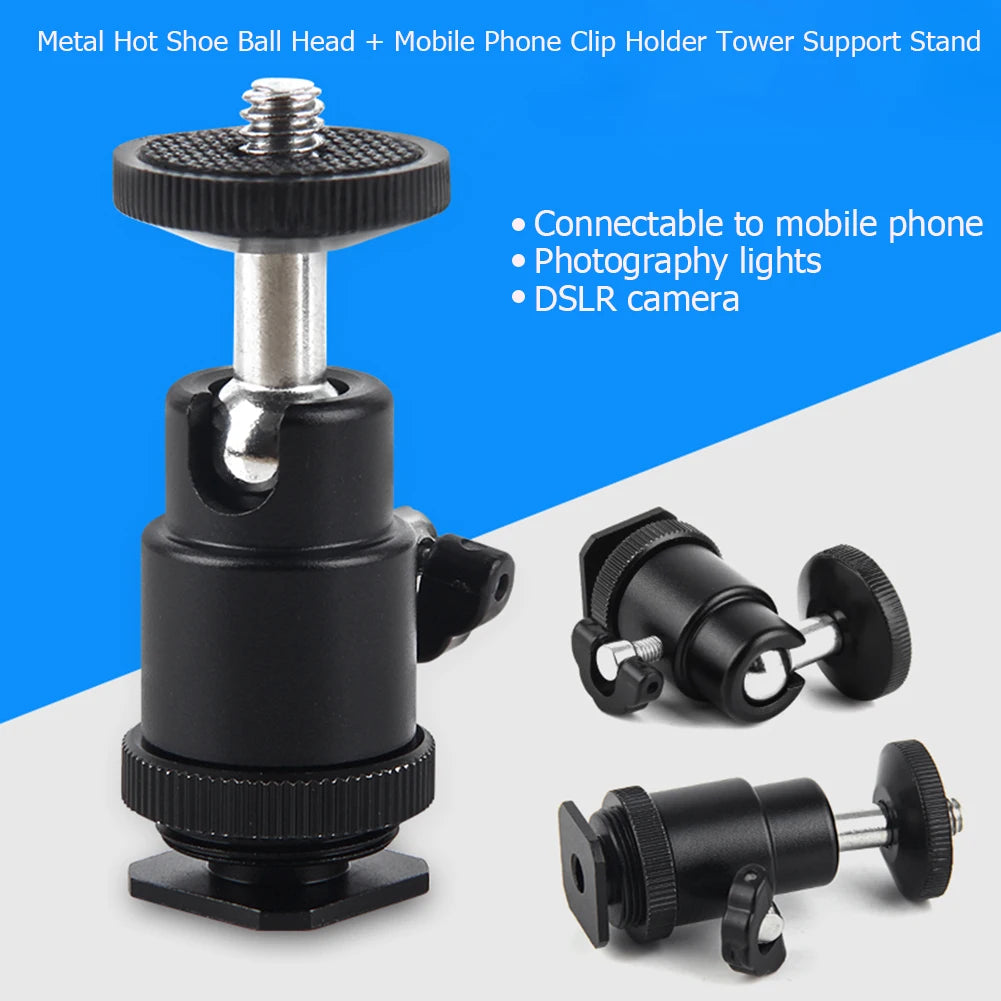 Mobile Phone Clip Holder With 360 Degree Ball Head Tripod