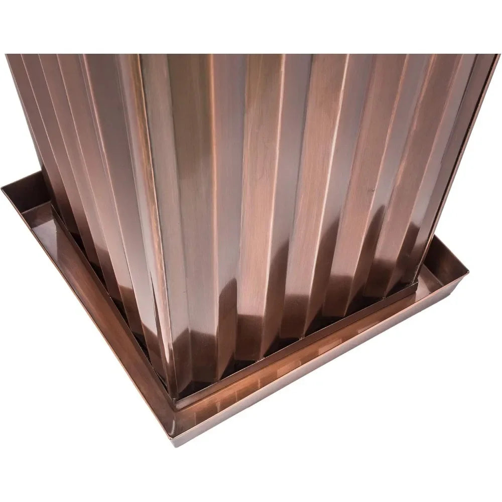 Tall Outdoor Planter Stainless Steel With Drip Tray