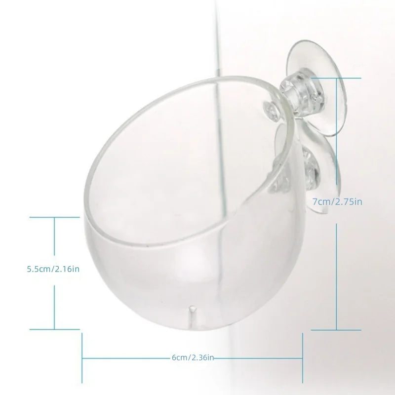 Acrylic Aquarium Plant Cup With Suction Holder Water
