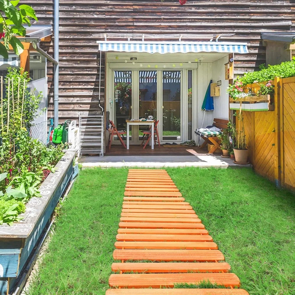 16Ft Wooden Garden Pathway Wider Outdoor Cedar Boardwalk