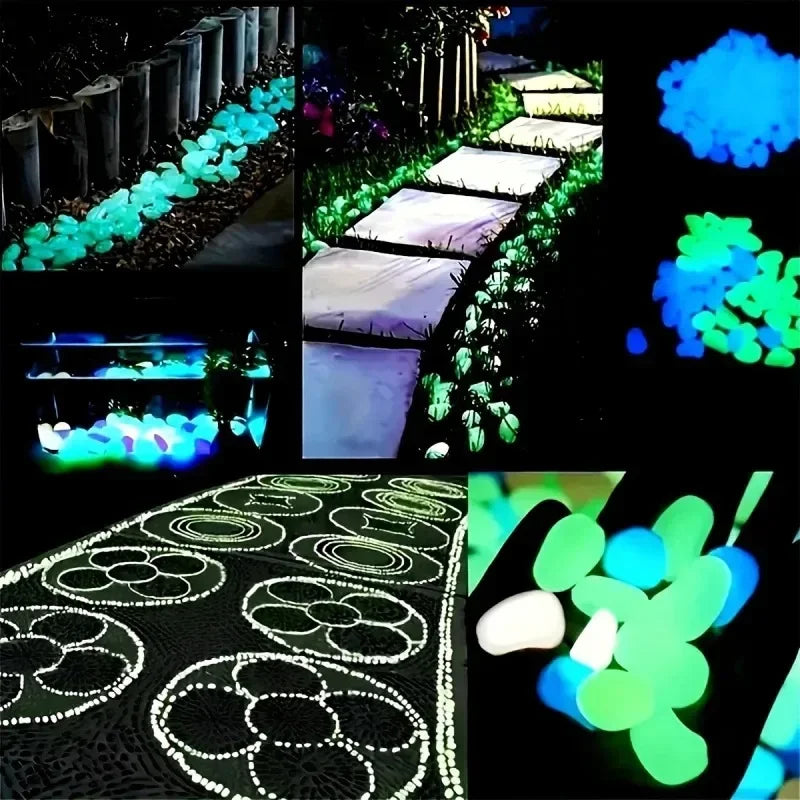 Glow In The Dark Garden Pebbles 100 Pcs For Outdoor Use