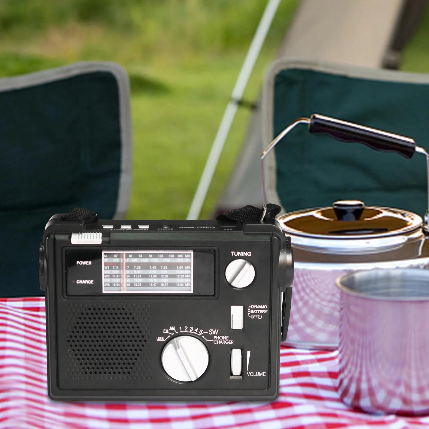 Emergency Radio Portable Emergency Radio Weather Alert Radio With Cellphone Charging Hand Crank & Battery Operated SOS Alarm