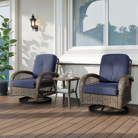 Hoomic 3 Piece Patio Furniture Set Outdoor Rocking Cushions