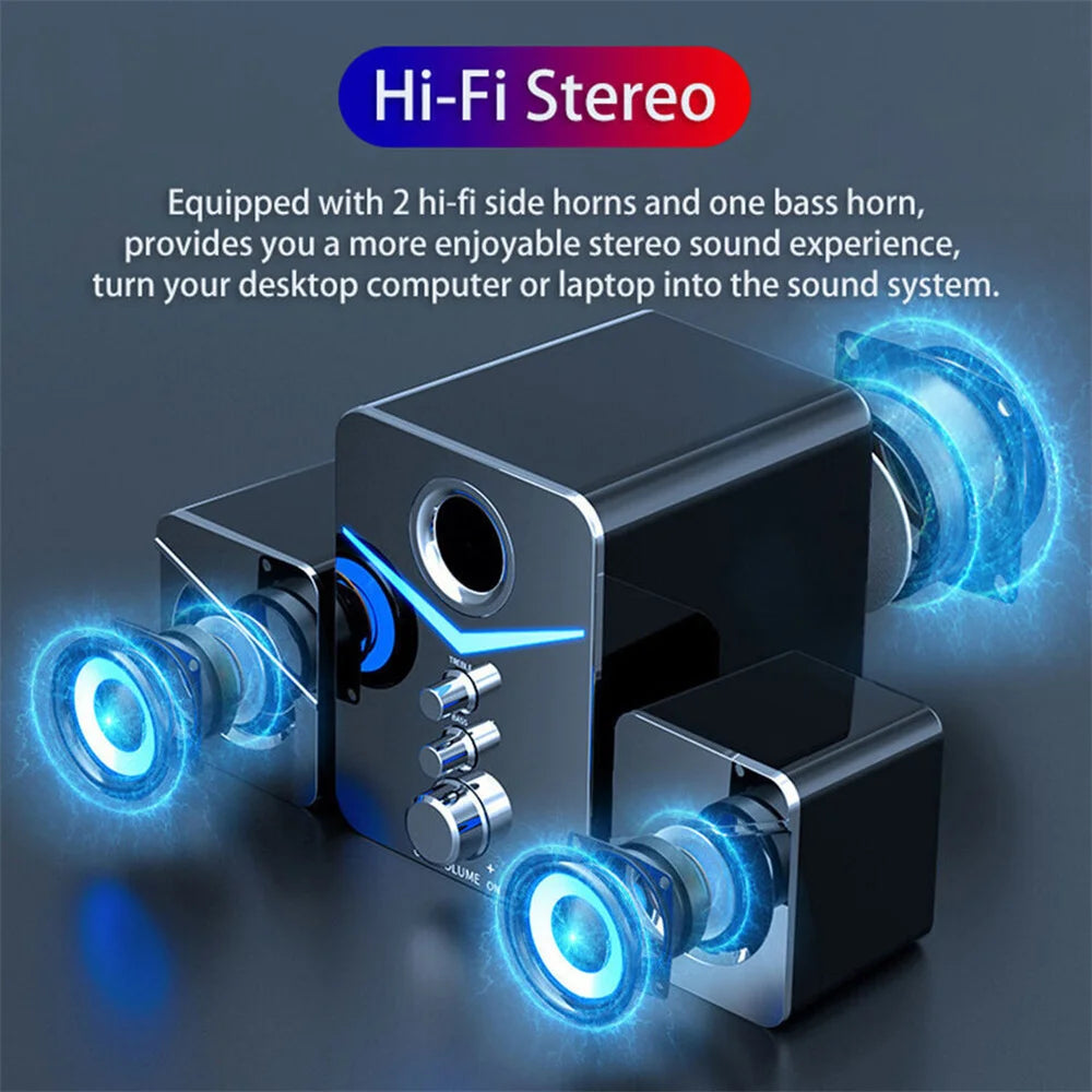 USB Computer LED Speakers Subwoofer For Desktop PC