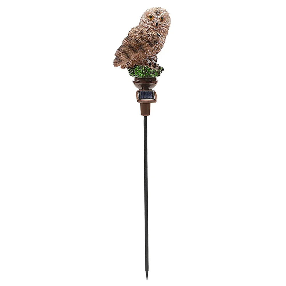 Solar LED Lights Outdoor Decorative Lawn Stake Owl Yard Art Garden Decor Solar Energy Powered Waterproof Outdoor Light