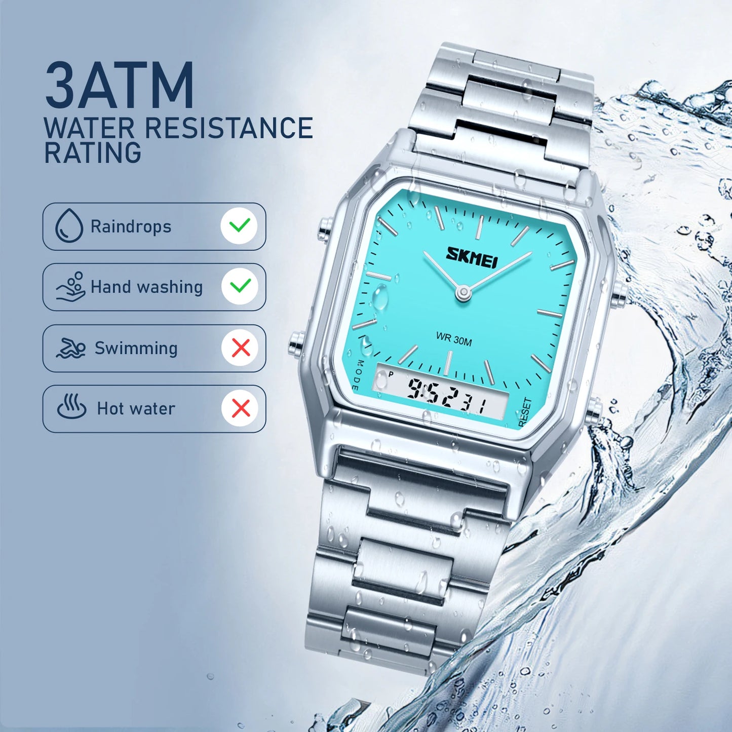 Skmei Fashion Analog Watch Luminous Dual Display Quartz