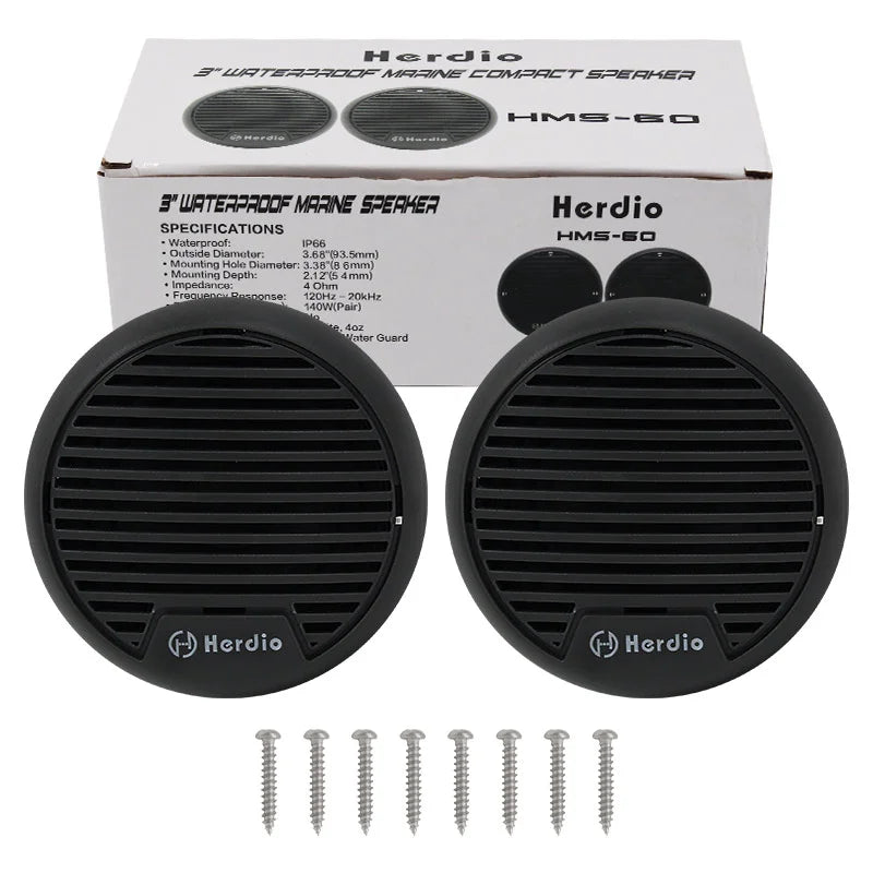 Herdio 140W Two-Way Marine Waterproof Stereo Mini Speaker System Is Applicable To ATV UTV Motorcycle Outdoor