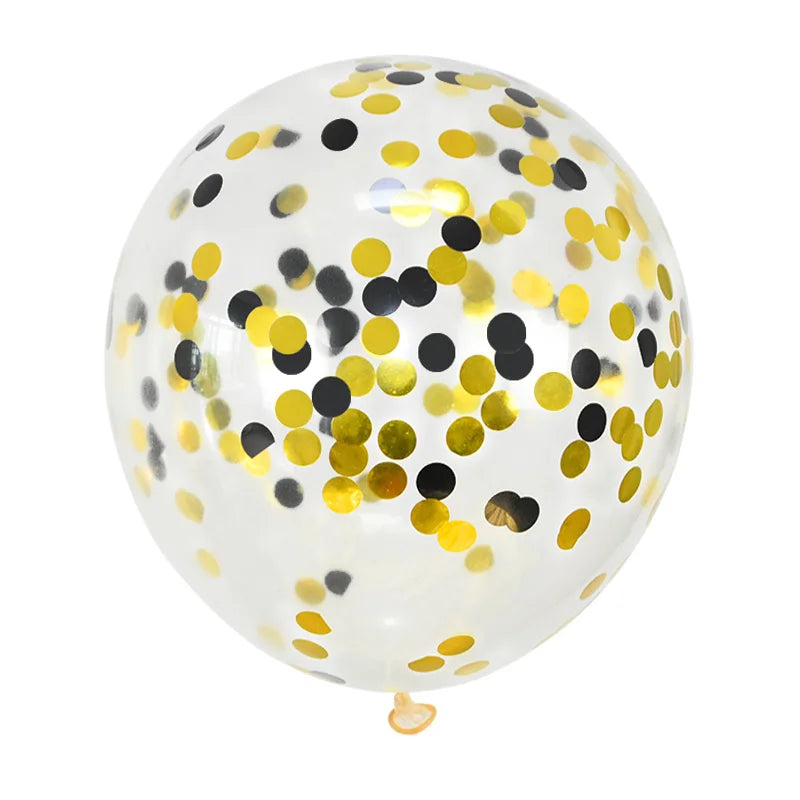 Gold Confetti Latex Balloons 5 10 20pcs Glitter Clear Transparent Helium Balloons for Wedding and Baby Shower