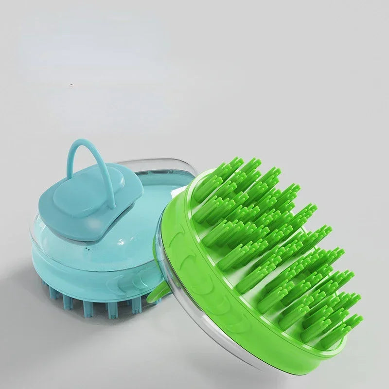 Dog Washing Massage Silicone Bath Pet Shampoo Brush With Soap Dispenser Dog Grooming Brush