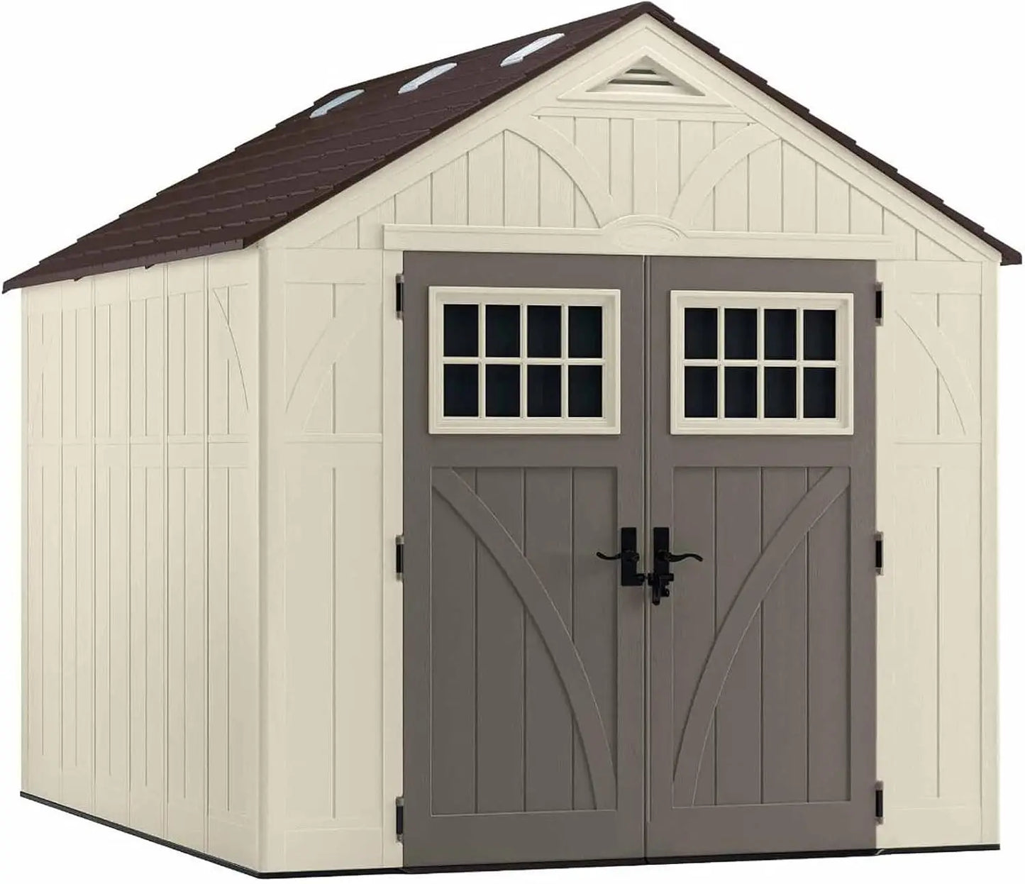 8x10 Tremont Resin Shed Vanilla And Slate With Skylights