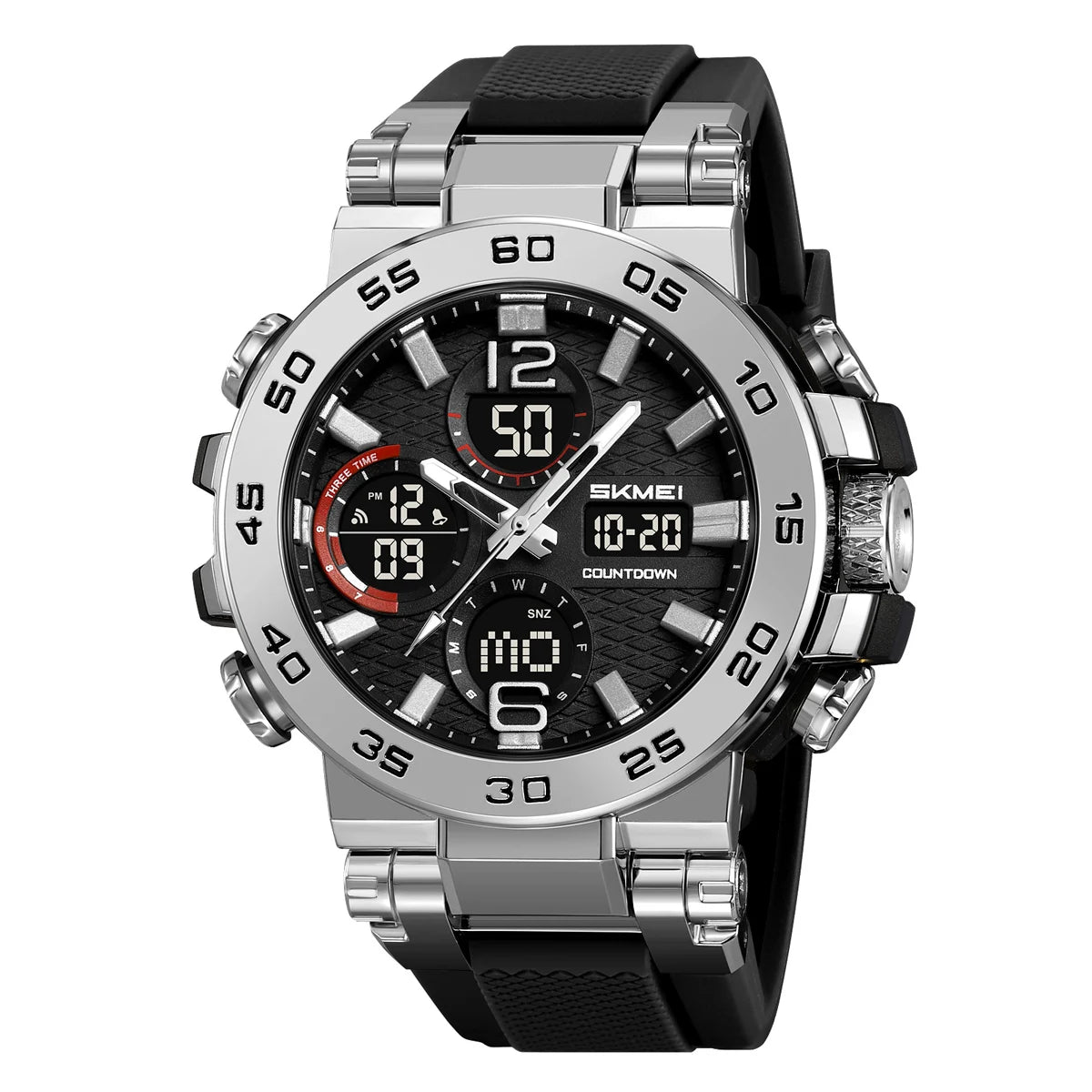 Skmei Waterproof Alarm Clock Wristwatch Dual Display For Men
