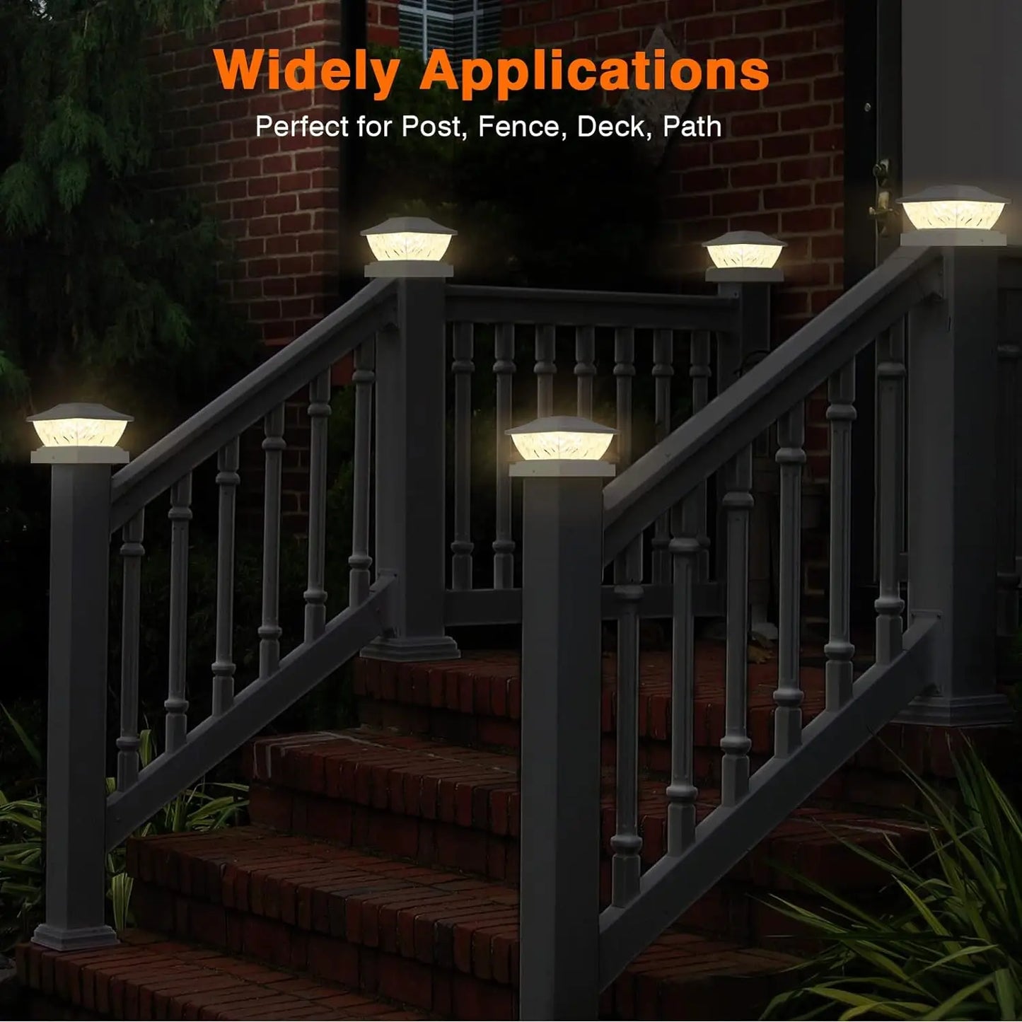 Solar Post Lights 4 6 8 12 Pack Two Mode White Deck
