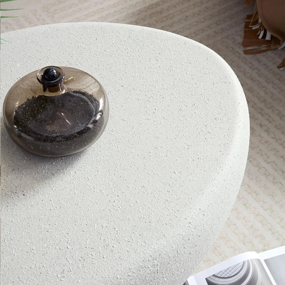 Oval Stone Coffee Table Fiberglass Center Table Outdoor