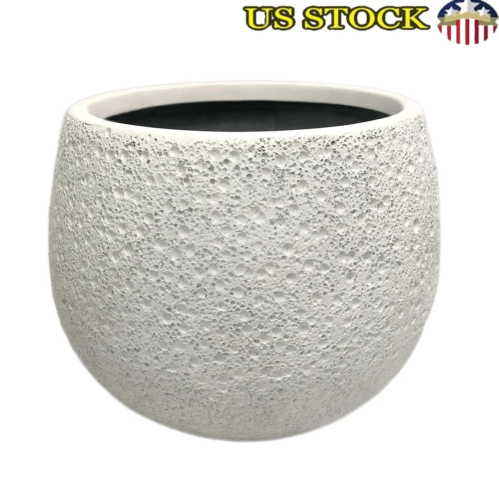 Resin Moon Planter 13in Weather Resistant Garden Decor