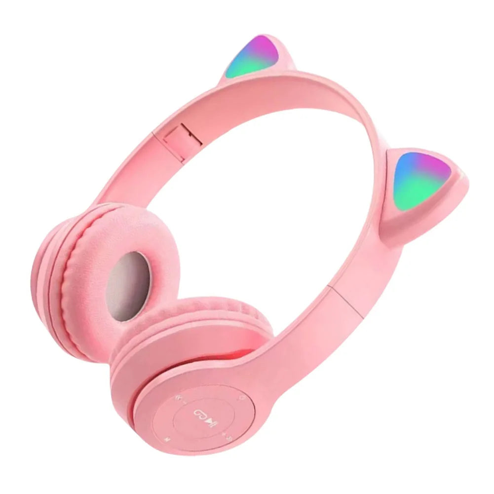 Wireless Cat Ear Gaming Headphones With Glow Light Bluetooth