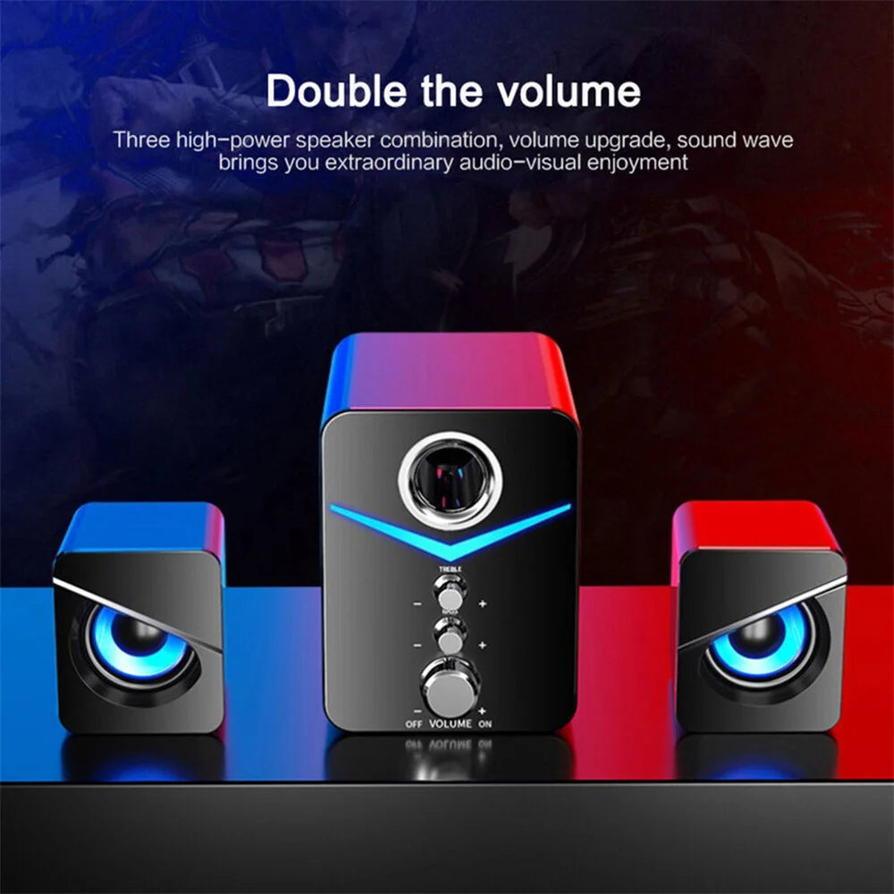 USB Computer LED Speakers Subwoofer For Desktop PC