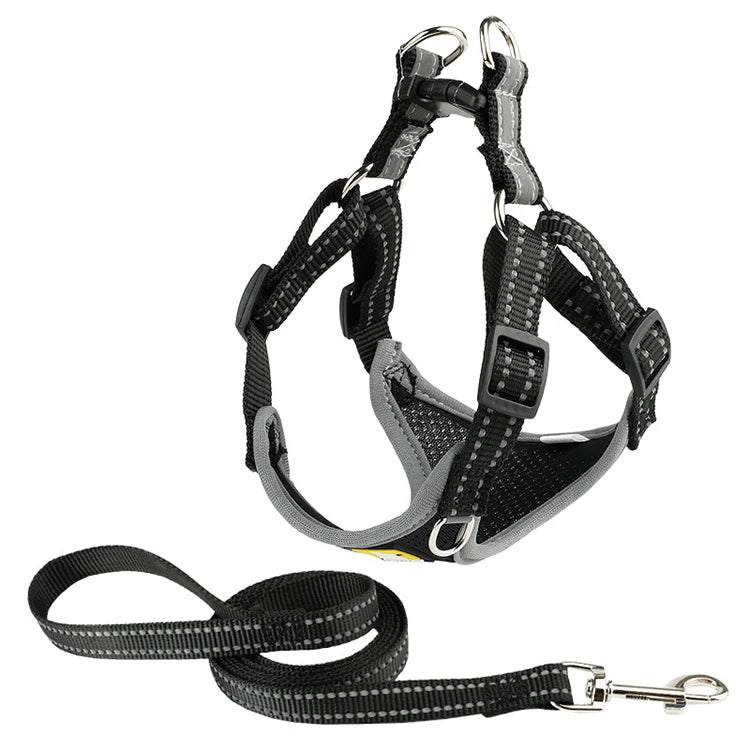 Amaz Seller Breathable Adjustable Reflective Pet Dog Harness Set with Leash for Small Medium Dogs