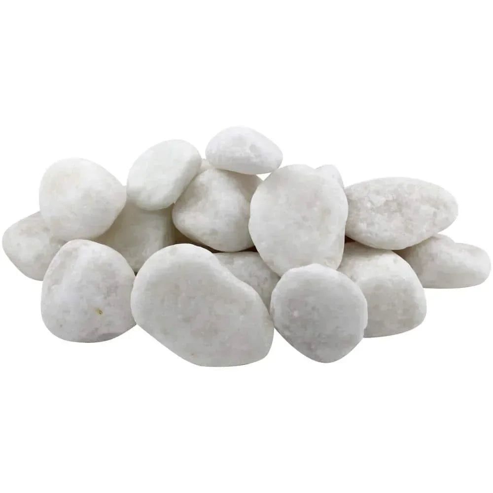 Large Snow Pebbles Use indoors or outdoor Pebble mulch in interior or exterior garden beds round and soft easy on the feet