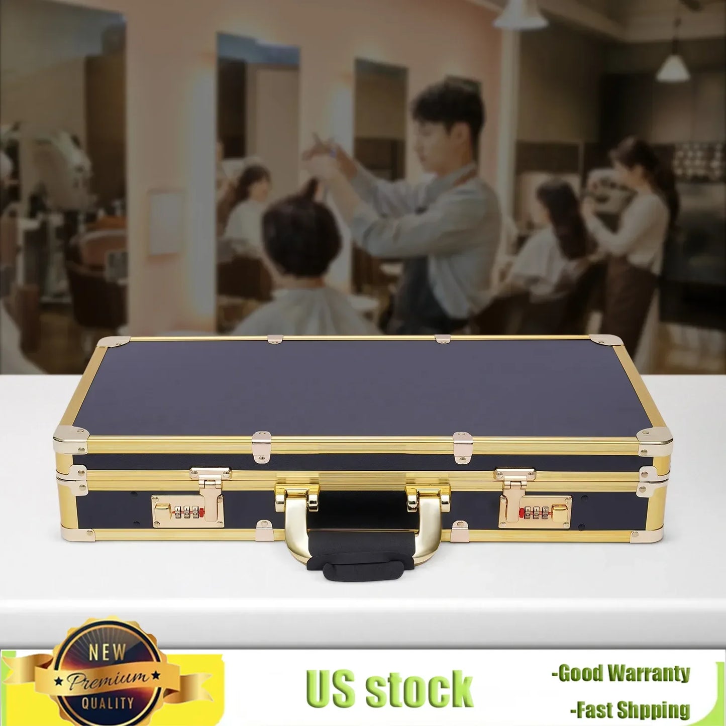 Bymaocar Professional Barber Travel Organizer Tool Box, Portable Beauty Salon Suitcase Display Case with Handle & Secure Numlock
