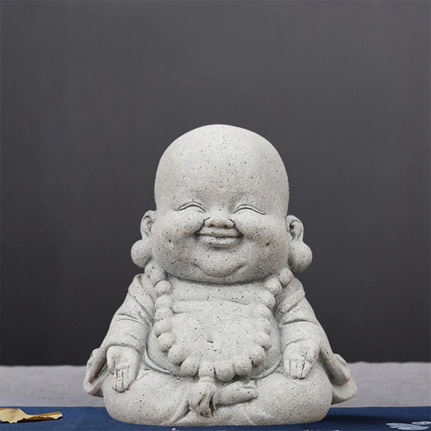 Mini Buddha Fish Tank Ornament Resin Sandstone Style Statue
