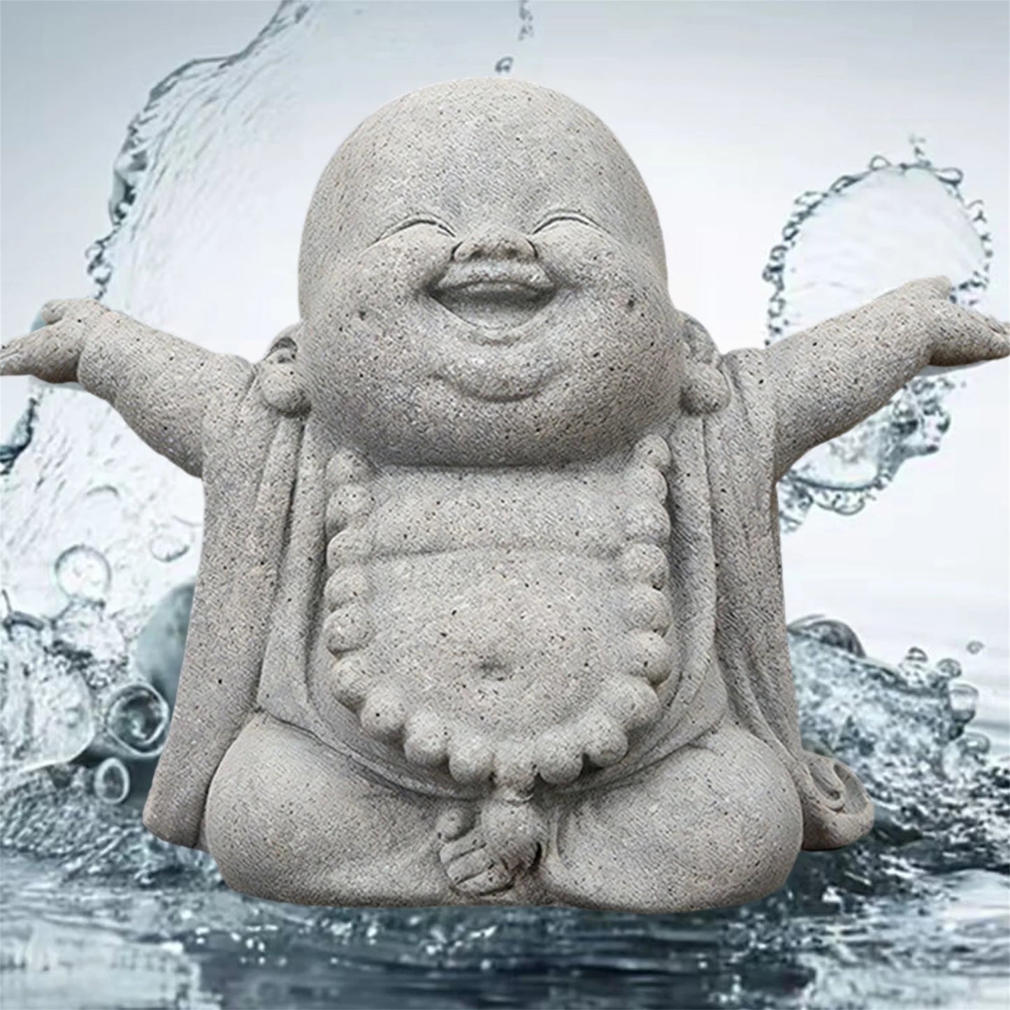 Mini Buddha Fish Tank Ornament Resin Sandstone Style Statue