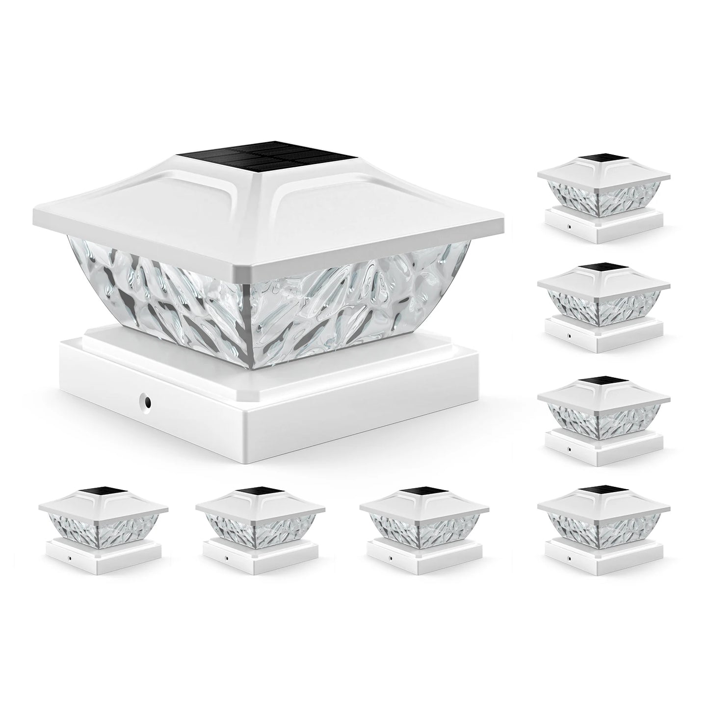 Solar Post Lights 4 6 8 12 Pack Two Mode White Deck