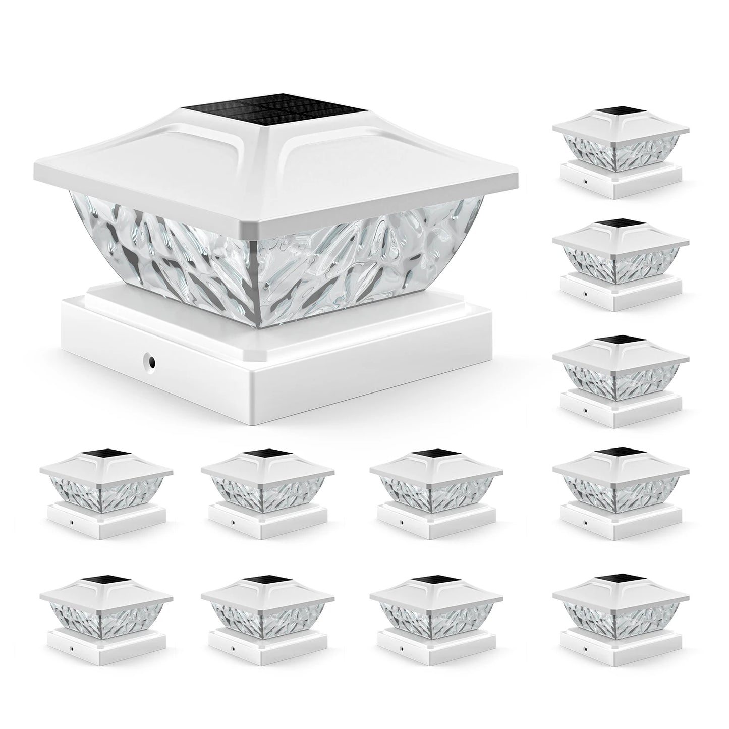 Solar Post Lights 4 6 8 12 Pack Two Mode White Deck