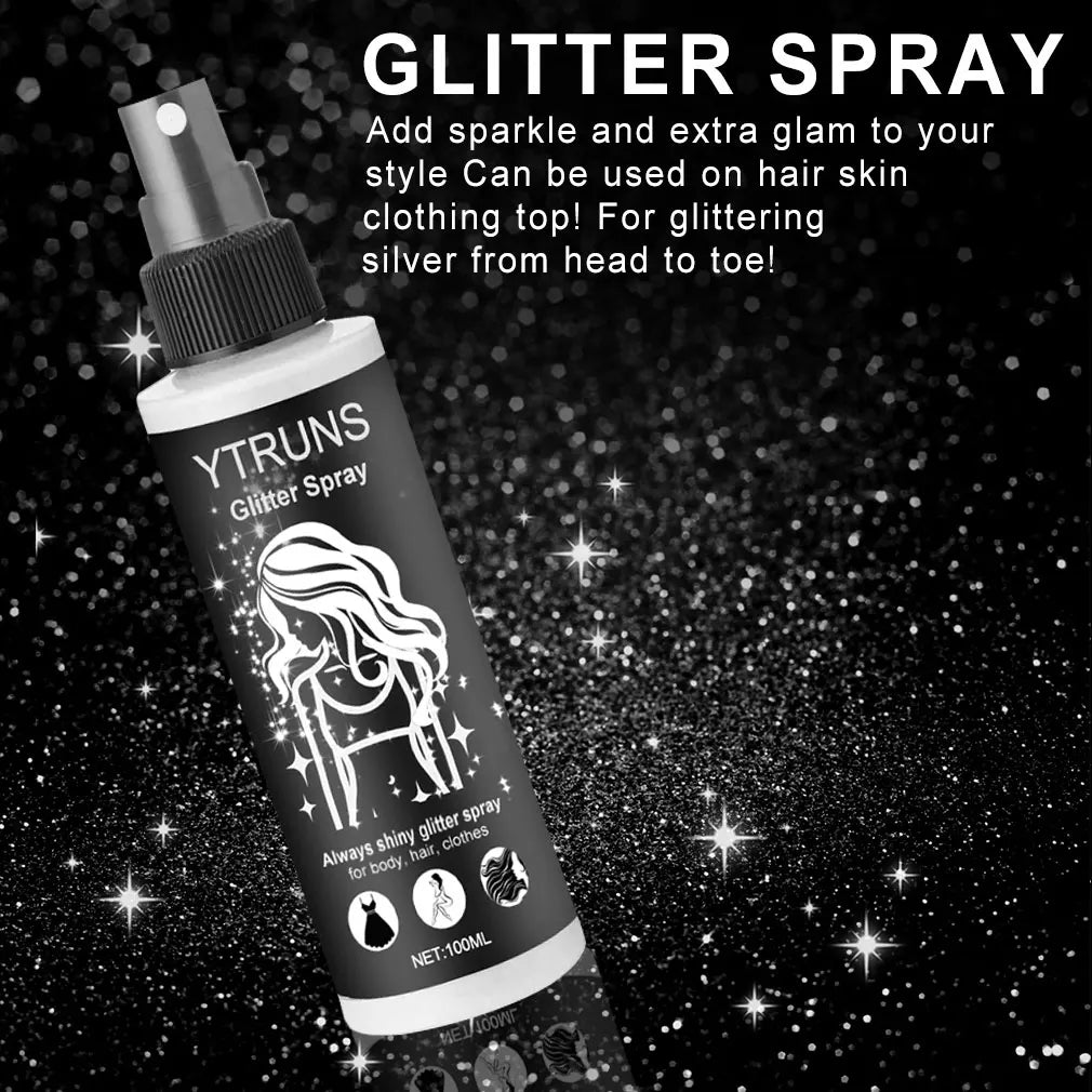 2 Pack Quick Dry Glitter Spray Kit For Hair And Body Gloss