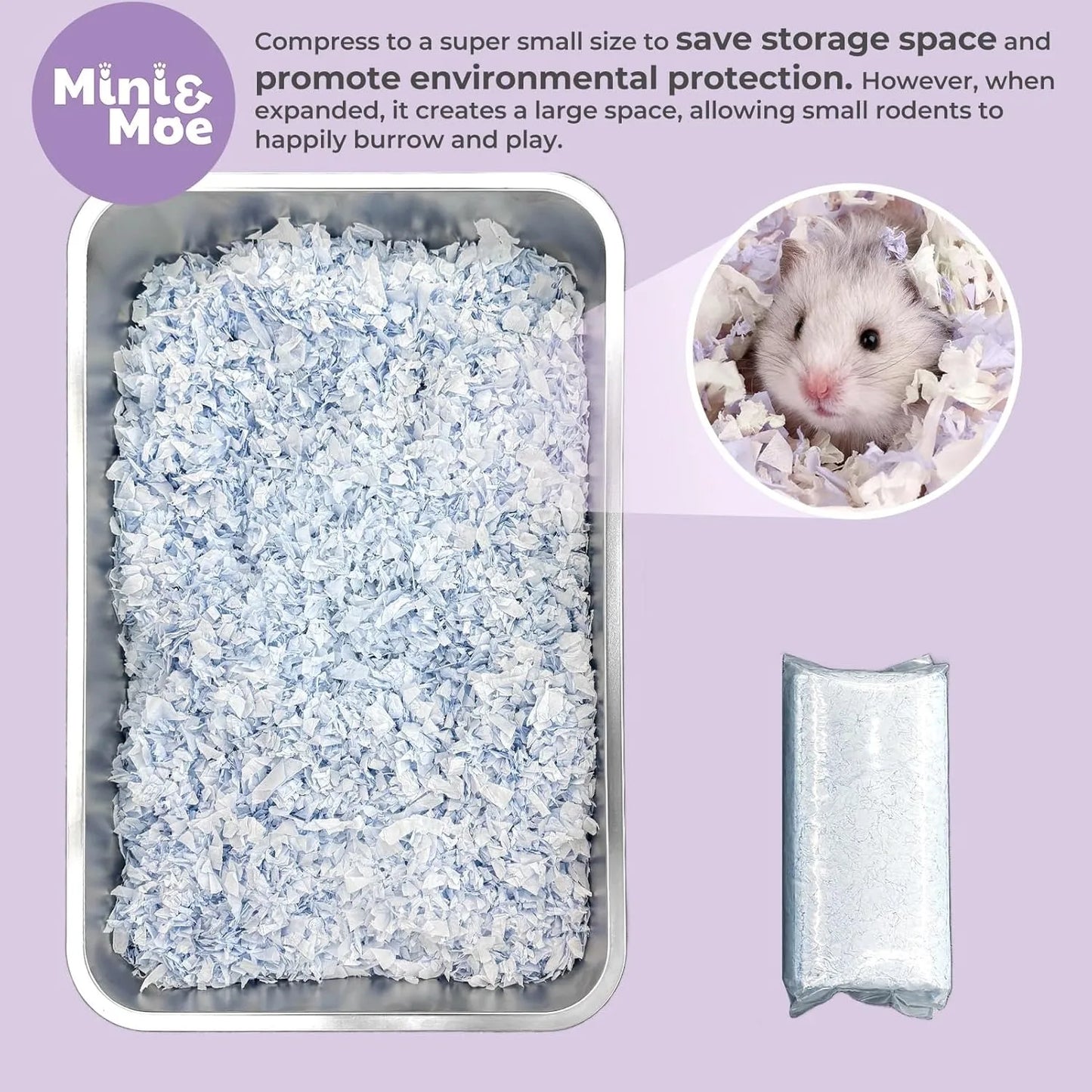 23L/50L Paper Small Pet Bedding Hamster Rabbits Guinea Pigs Odor Control Dust-Free Moisture Absorbent Natural Shavings Bedding